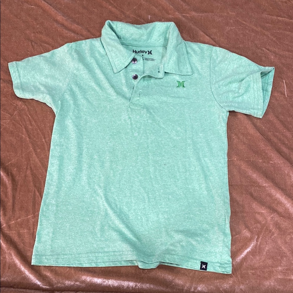 Hurley Green Polo Shirt Soft Cotton Blend